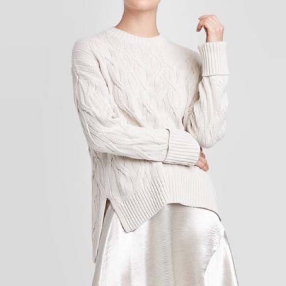 Prologue Sweaters - Prologue Crewneck Cable Knit Pullover Sweter